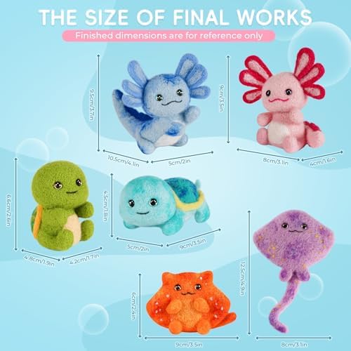 Gipony Needle Felting Kit, 6 PCS Animal Needle Felting Beginner Kits, Wool Felt Needle Felting Tools Foam Pad, Craft Party Supplies for Beginners Adult - Image 5