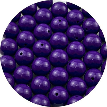 40pcs Acrylic Round Beads for Crafts 18mm Resin Candy Color Spacer Beads with Hole for Jewelry Making Sewing Crafts Decoration Necklaces Bracelets Earrings Supplies(Dark Purple) by Unknown