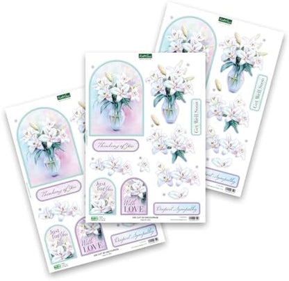 Katy Sue Designs Thinking of You 3D Die Cut Decoupage Collection for Card Making Supplies. Contains 12 Sheets of Katy Sue Die Cut Decoupage Featuring Lavender, Lillies, Hydrangea, and Roses - Image 5