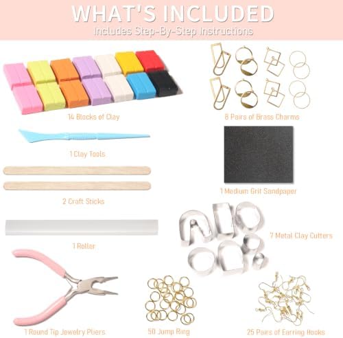 Patemby Clay Earring Jewelry Making Kit, Art Crafts DIY for Teen Girl Gift - Image 2