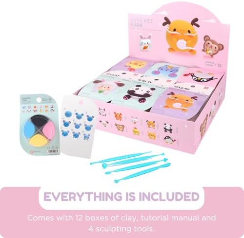 LOUFOR Air Dry Clay Kit -12 Animals Modeling Clay for Kids Arts and Crafts - Image 6