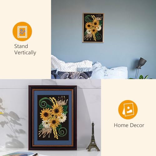 WEBEEDY Paper Quilling Kit DIY Sunflower Paper Filigree Kit with Quilling Strips Tool and Supplies Paper Quilling Set for Beginners Handmade Crafts Modern Room Wall Art Decor Gift,21×27.9cm/8.3×11" - Image 4