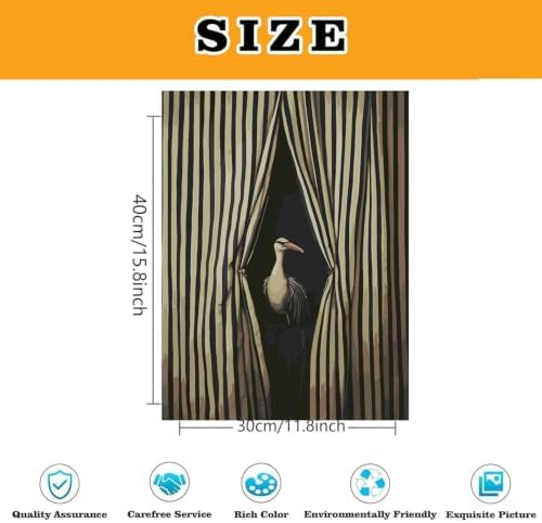 Vintage Bird Paint by Numbers Kit for Adults Framed Canvas, Frameworkless - Image 3