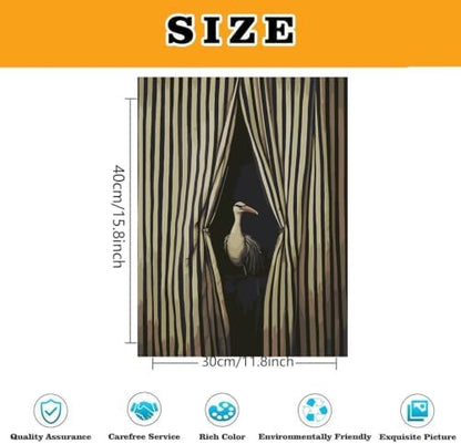 Vintage Bird Paint by Numbers Kit for Adults Framed Canvas, Frameworkless - Image 3