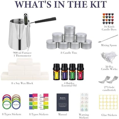 SAEUYVB Candle Making Kit,DIY Starter Soy Candle Making Supplies/Kit - Image 2