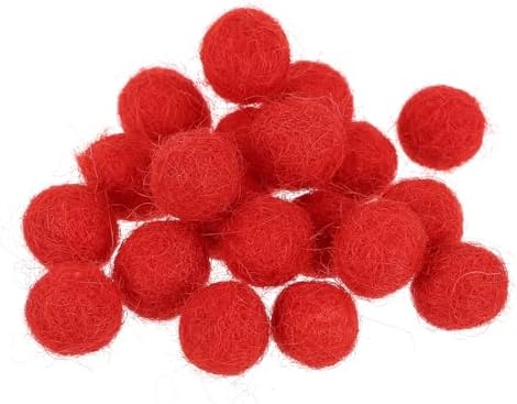 PATIKIL Wool Felt Balls Beads Wool Felting Pom 1cm 10mm Dark Red for Home Decor DIY Crafts Handcrafts Project Pack of 20 by PATIKIL