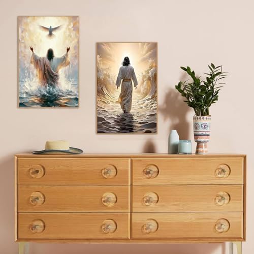 KYOQFVN 2 Pack Jesus Paint by Numbers Kit for Adults with Frame - Jesus Paint by Number Kits on Canvas with Wooden Easel, DIY Acrylic Oil Painting for Home Wall Decor8x12inch - Image 4