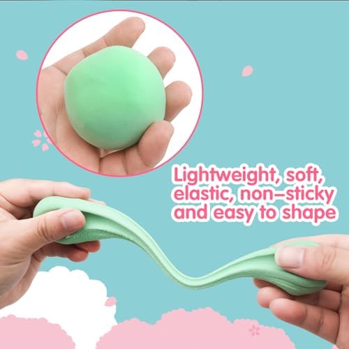 Air Dry Clay 96PCS (2x48Colors), Modeling Clay for Kids with 12 Sheets Dinosaur Stickers & 6PCS Sculpting Tools, Safe & Non-Toxic, DIY Molding Clay Gift for Boys and Girls - Image 2