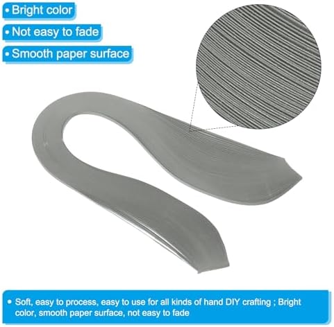PATIKIL 600pcs Quilling Strips Paper 1/8"(3mm) 39cm Origami Paper Quilling Strip for Art DIY Craft Christmas, Grey - Image 3