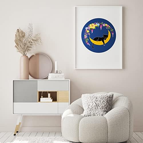 Louise Maelys Cat Moon Embroidery Kit for Beginners Floral Design - Image 6