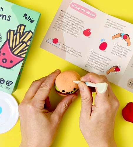 Pott’d Foam Dough Collectibles Air Dry Clay Kit for Adults, DIY Crafts Includes Clay Tools, Colourful Foam Clay, Guides for Mini Food Characters, Plant Projects and Date Night Creations - Image 6