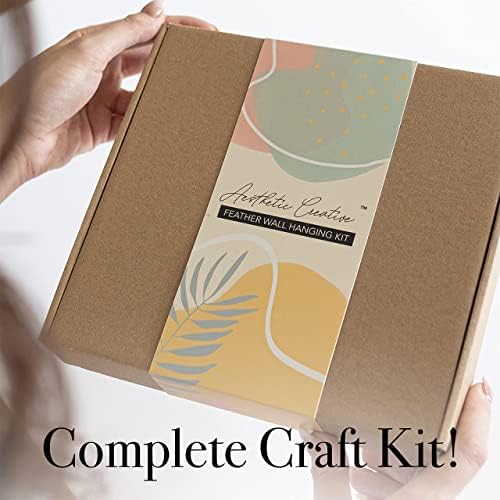 DIY Macrame Kit, Feather Dream Catcher Wall Hanging Kits for Teens & Adult Beginners, Craft Supplies for Boho Art Project-Macrame Cord, Gold Hoop, Accessories & Instructions (Sundial) - Image 6