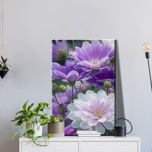 JOOZ Paint by Numbers Kits for Adults with Frame, Flowers Paint by Numbers for Adults, Paint by Number Canvas for Adults with Easel, DIY Acrylic Oil Painting Kit for Home Wall Decor 8 x 12 Inch - Image 3