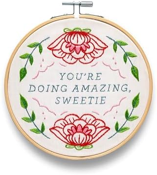 FUNATIC You're Doing Amazing Sweetie Cute Embroidery Kit for Adults by FUNATIC