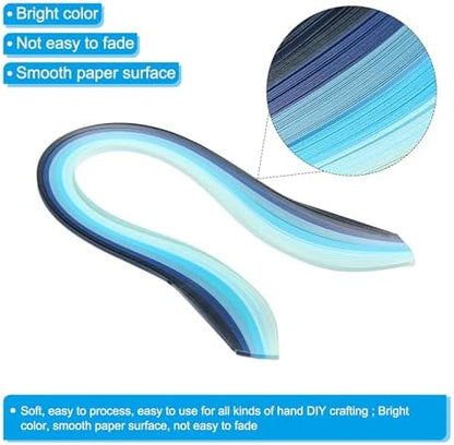 PATIKIL 600pcs Rainbow Quilling Strips Paper 1/8"(3mm) 15" Gradient Blue - Image 3