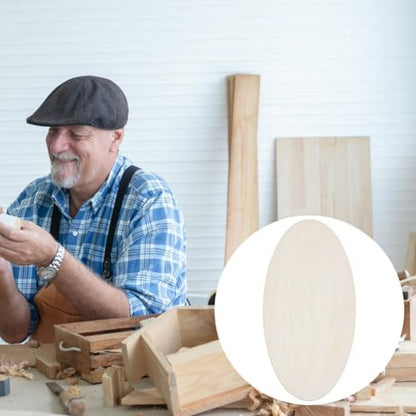 20pcs Wooden Oval Cutout 6.3 x 3.1 Inch Unfinished Wooden Blank Slices Crafts Natural Wood Circles DIY Plank Cutout Craft Supplies for Artist Painting Door Hanger Sign Wedding Decor - Image 4