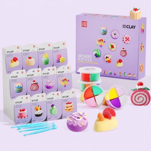 Air Dry Clay Kit -12 Desserts Modeling Clay for Kids Arts and Crafts by LOUFOR-THENOBILITYINCLAY
