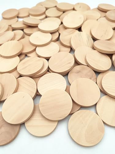 100PCS Natural Wood Slices 1.6 inch Blank Round Wooden Discs Unfinished Wood Circles Blank Wooden Ornaments for DIY Crafts - Image 2