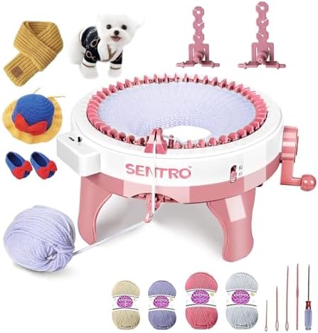 SENTRO Knitting Machine 48 Needles, Smart Circular Knitting Machine, Double Knitting Loom Machine for Adults Beginners,DIY Knitting Board Rotating Machine for Hat, Scarves, Socks by SENTRO%C2%AE