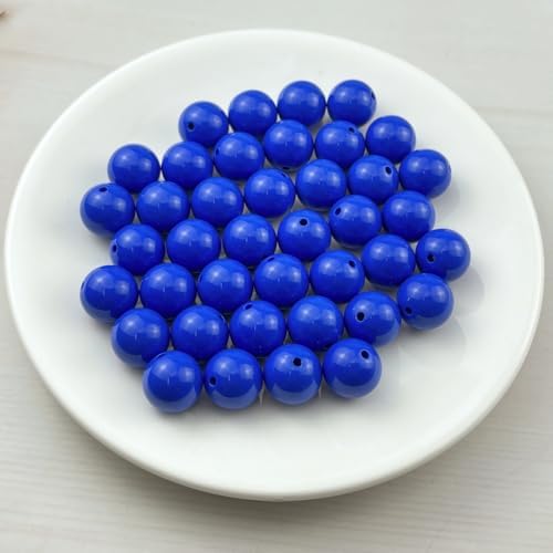 40pcs Acrylic Round Beads for Crafts 16mm Resin Candy Color Spacer Beads with Hole for Jewelry Making Sewing Crafts Decoration Necklaces Bracelets Earrings Supplies(Light Sapphire Blue) - Image 2