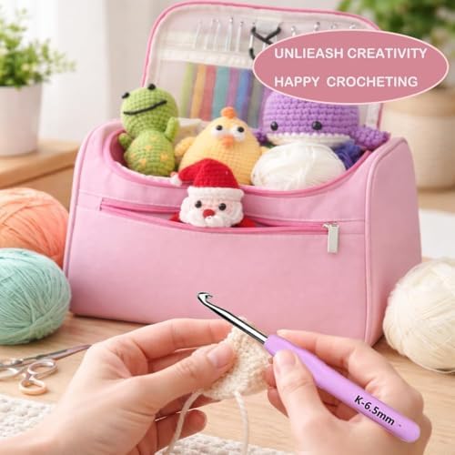 Yarniss Crochet Kit for Beginners,All in One Crochet Kit for Adult,Pink - Image 6