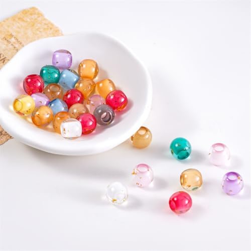 100pcs 12mm Resin Large Hole Beads for Carabiner Bag Charm Keychain - Image 3
