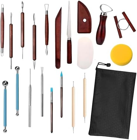 WQHDQLY 21PCS Pottery Tools, Practical Polymer Clay Sculpting Tools Kit, Air Dry Clay Tools Set for Adults, Pottery Craft, Carving, Dotting, Shaping, Molding, Modeling,Drawing by Unknown