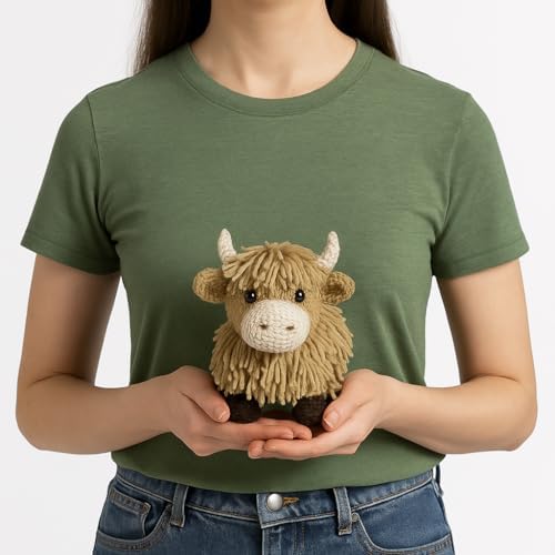 LEISURE ARTS Crochet Kit Amigurumi Highland Cow, Tan, Beginner for Adults, Animal Kit, Crotchet - Image 3