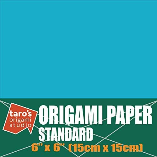 [Taro's Origami Studio] Standard 6 Inch One Sided Single Color (Light Blue) 50 Sheets (All Same Color) Square Easy Fold Premium Japanese Paper for Beginner (Made in Japan) - Image 2