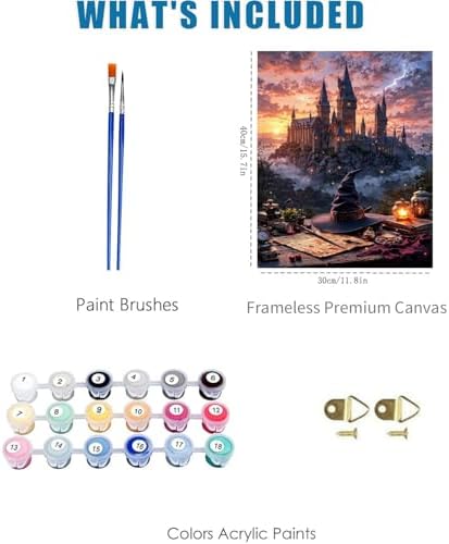 Magic Castle Paint by Numbers Kit for Adults Framed Canvas, Frameworkless - Image 3