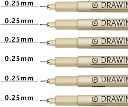 Muchcute Extra Fine Point Writing Pens,6 Black 0.25mm Smooth No Bleed Bible - Image 2