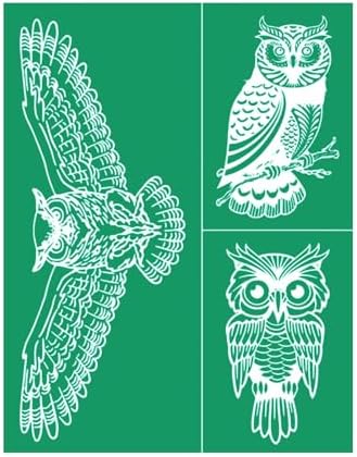 DGAGA Owl Self-Adhesive Silk Screen Stencil Parrot Mesh Transfers Various Birds Pattern for Festival Stencils Screen Printing Stencils for Painting on Wood, Home Decor,Bag, T-Shirts 8.5x11 in by DGAGA