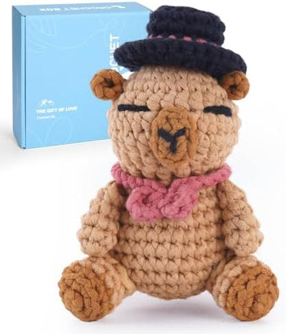 CrochetBox Capybara Crochet Kit for Beginners, Easy Craft for Adults by CROCHETBOX