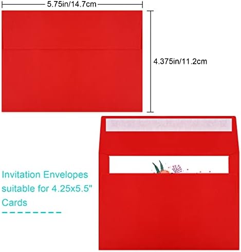 70 Packs of Invitation Envelopes, A2 Envelopes Red Postcard for 4.5x5.5 for Invitations, Self Seal for Photos RSVP, Greeting Cards - Image 2
