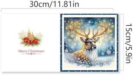 6 Pcs Christmas Tree Diamond Painting Greeting Cards Kit for Adults - DIY Snow Reindeer Rhinestone Art Cards with Envelopes, Xmas Gem Craft Set for Holiday Gifts, Party Favors, Winter Wishes - Image 6