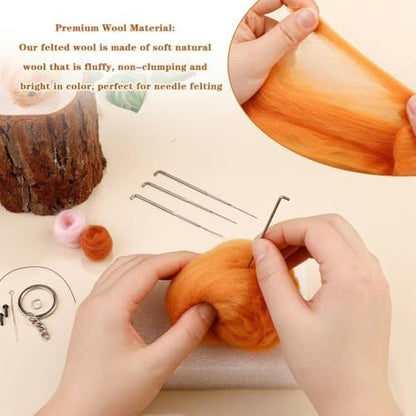 Needle Felting Kit,3 Pieces Making Wool Needle Felting Starter Kit with Instruction,Felting Foam Mat and DIY Needle Felting Supply for DIY Craft Animal Home Decoration - Image 2
