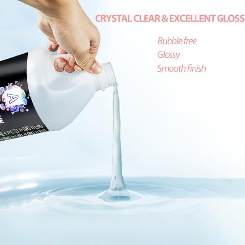 Pmbqifay Epoxy Resin Kit, 1.1 Gallon Clear Resin Epoxy, High-Gloss, No Bubbles, Not Yellowing, Self-Leveling for DIY Art, Crafts, Jewelry, Table Top, Wood & Resin Molds - Image 3
