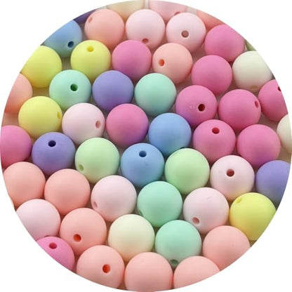 60pcs Acrylic Round Beads for Crafts 14mm Resin Candy Color Spacer Beads with Hole for Jewelry Making Sewing Crafts Decoration Necklaces Bracelets Earrings Supplies(Frosted Mix Colors) by Unknown