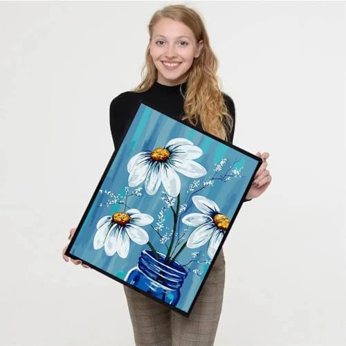 4 Pack paint by numbers kit for adults Framed Canvas with Wooden Easel - Image 4