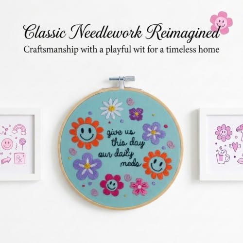 FUNATIC Give Us This Day Our Daily Meds Funny Embroidery Kit for Adults - Image 2