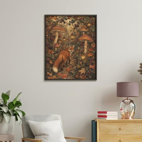 Bozfoxa Paint by Numbers Kit for Adults Beginner Fox Mushroom Forest - Image 5