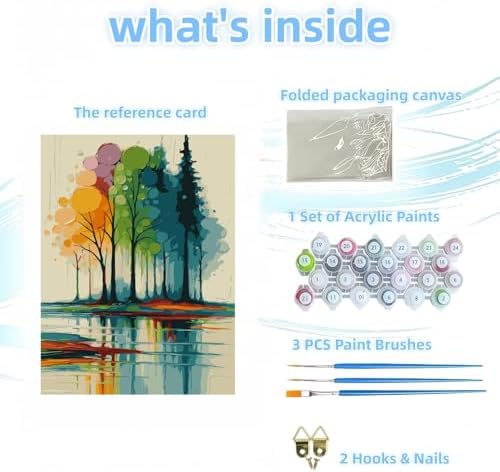 DOTSTART Paint by Numbers Kit for Adults,Rainbow Trees Paint by Number Kits - Image 6