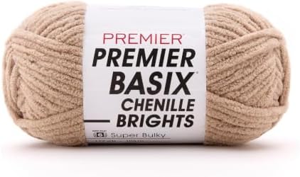 Premier Basix Chenille Brights, Steel Cut Oats, Bulky Weight, 5.3 oz,75 yd by Premier