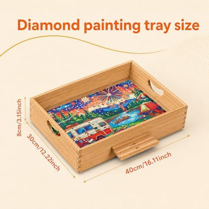 DOTSOS Diamond Painting Kits for Adults Wooden Serving Trays with Handles - Image 2