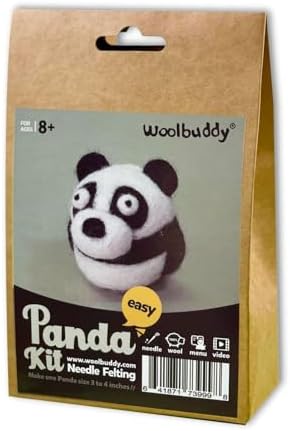 Woolbuddy Needle Felting Starter Kit (Panda) for Beginner & Adult with Tool - Image 2