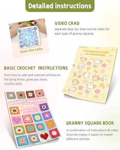 Katech Crochet Kit for Beginners-Crochet Kit for Adults w/Video Tuturials - Image 3