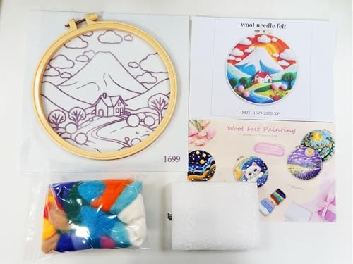CaptainCrafts Needle Felting Kit for Adults Mountain Village Pattern - Image 3
