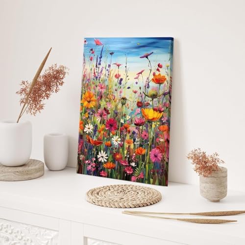 88iiAii Paint by Numbers Kit for Adults Beginner, Painting by Number Flowers with 3 Brushes and Acrylic Can Be Used As A Gift Or Wall Decoration, with Gift Box(16x20 Inch) - Image 3