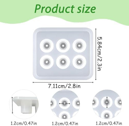 Silicone Jewelry with Hole Molds, 6 Cavity Ellipse Beads, for Jewelry, Polymer Clay, Soap Making, Cabochon Gemstone DIY Crafting Projects - Image 2