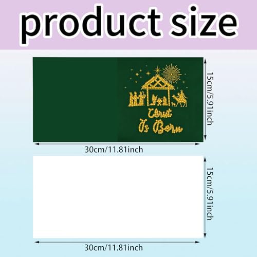 6 Pack Diamond Art Painting Christmas Nativity Jesus Faith Greeting Cards with Envelopes, DIY Card Making Kits for Adults, Diamond Art Postcards for Holiday Blessing - Image 2